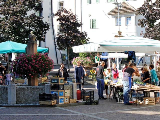mercato contadino in piazza Municipio